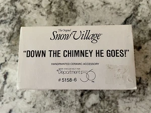 Dept 56 Down The Chimney He Goes Figurine Snow Village - Picture 1 of 6