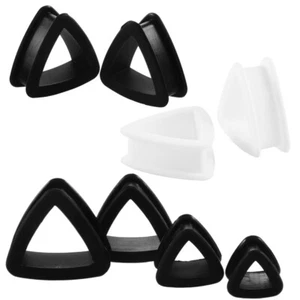 1x4-26mm Silicone TRIANGLE Shape Stretcher Earing Flesh Tunnel Ear Plug Teardrop - Picture 1 of 5