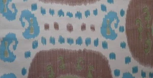 BRUNSCHWIG & FILS Samarkand Central Asian Suzani Taupe Aqua Remnant New - Picture 1 of 1