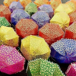 50 Pc Wholesale Lot of Gold Prnt Bohemian Parasols Indian Hippie Umbrella Decor - Picture 1 of 7
