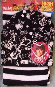 Conjunto de SOMBRERO y Bufanda Musical High School NUEVO Gorro Negro Disney TROY Zac Efron - Imagen 1 de 3
