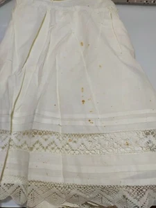 Antique Petticoat 19th Century Lace Embroidery - Picture 1 of 6
