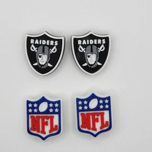 NFL Las Vegas Raiders Football Team For Crocs Shoe Charms Jibbitz - 4 pieces - Picture 1 of 1