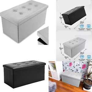 Storage box Foldable Ottoman Seat Toy Storage Box Foot Stool bench home stool - Picture 1 of 20