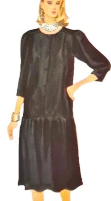 1980s Drop Waist Maternity Dress Puff 3/4 Sleeve Style 4790 Sewing Pattern - Image 1 of 3