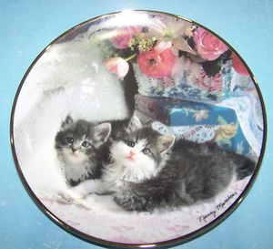Ladies of Leisure cat plate by Nancy Matthews Franklin Mint Heirloom G1601 24k - Picture 1 of 3