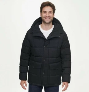 Andrew Marc Men's Textured Coat | Charcoal Black | Large | RRP: £96.50 - Picture 1 of 5
