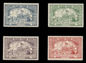1934, LONG ISLAND STAMP SHOW POSTER STAMPS - SET OF 4 - Imagen 1 de 2
