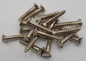 #8 x 7/8" Nickel Plated Oval Head Slotted Steel Wood Screws (20) Packs #csp07 - Picture 1 of 2