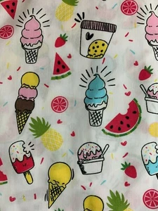 SCRUB TOP SIZE SMALL ICE CREAM SCREAM! NWT NURSE MEDICAL DENTAL CNA DESSERTS - Picture 1 of 6