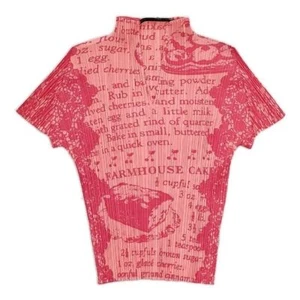 PLEATS PLEASE ISSEY MIYAKE Pleated all-over T-shirt Tops Red pink 5-0601S∞ - Picture 1 of 5
