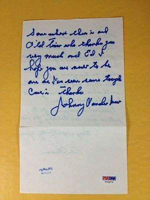 The Finest, Johnny Vander Meer Autograph Signed Letter Grade 10, Gem Mint PSA - Image 1 of 4