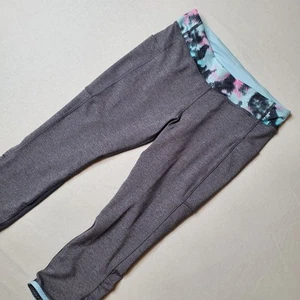 Ivivva by Lululemon Girls Size 14 Quick Trick Crop Leggings Gray - Picture 1 of 8