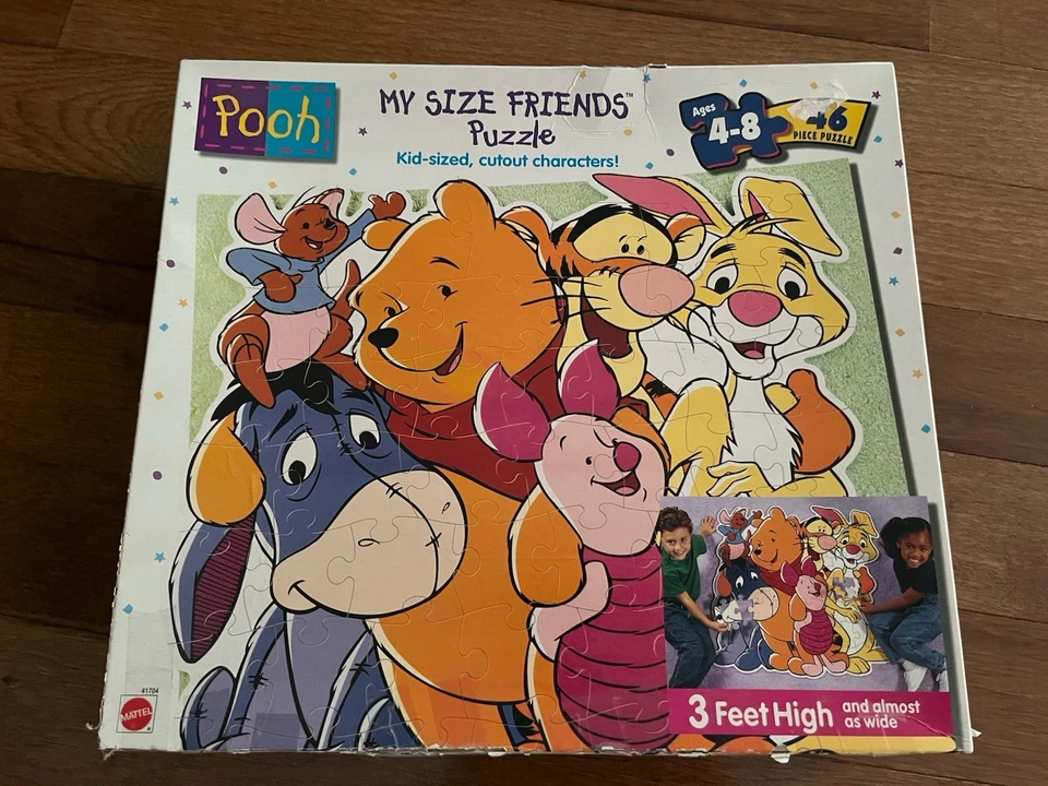 VTG My Size 3' Winnie the Pooh 46 Piece Puzzle Mattel Disney 24”x 36” Complete - Image 1 of 1