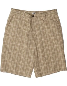 ADIDAS Mens Chino Shorts W38 XL Beige Check Polyester IZ04 - Picture 1 of 3