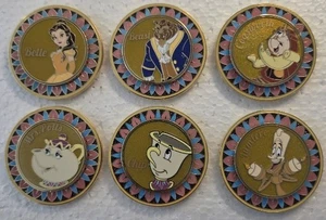 Disney Beauty and the Beast Dining Plates Spinning Blind Box 6 Pin Set BoxLunch - Picture 1 of 11