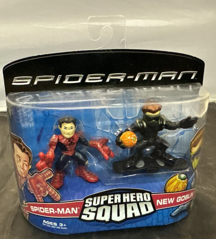 Spider-Man Nuevo Duende Super Hero Squad Figura Paquete de 2 Set 2007 Película Hasbro Nuevo en Caja Foto 1 de 4