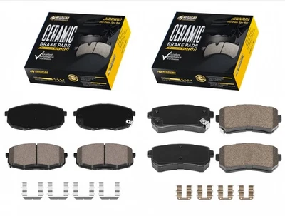 For 2010 2012 2013 Kia Forte Koup Front & Rear Ceramic Brake Pads w/ Hardware - Image 1 of 4