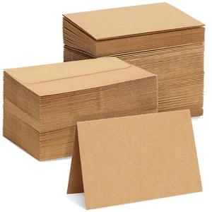 Paquete de 100 tarjetas y sobres en blanco 4x6, tarjetas de felicitación de papel Kraft a granel para D... - Imagen 1 de 9