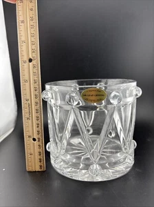 Bohemian Czech 24% Bleikristall Weihnachten Trommel Bonboniere klar Teleflora - Bild 1 von 4