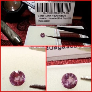 Zafiro natural Rosa de Madagascar talla Redonda 0.34 Cts. - Imagen 1 de 7