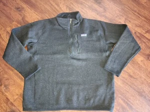 HOMBRE PATAGONIA 25522 USADO USAR MEJOR SUÉTER 1/4 CREMALLERA NEGRO TALLA GRANDE, HECHO EN - Imagen 1 de 13
