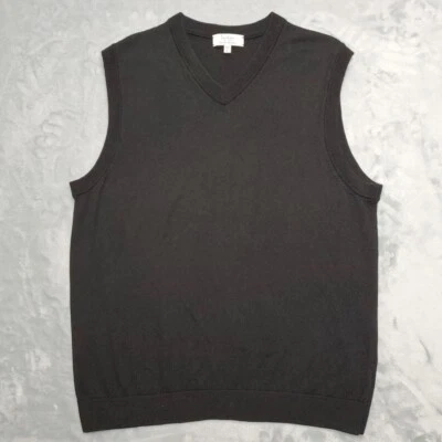 Colete Suéter Turnbury Masculino L Preto 100% Lã Merino Clássico Minimalista Retrô - Imagem 1 de 4