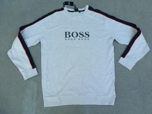 Felpa vintage HUGO BOSS uomo grande grigia girocollo pullover bodywear Y2K nuova con etichetta - Foto 1 di 10