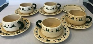 VTG Metlox Poppytrail Provincial HOMESTEAD Flat Cups & Saucers Set of 5 Vernon - Picture 1 of 7