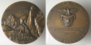 *TRIU* BERGAMO MEDAGLIA 1987 CNB Centenario Rifugio CAI bronzo - Imagen 1 de 1