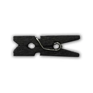 100 Pack Wooden Mini Clothespins 1" 2.5cm Black Small Wood Clips Craft Supplies - Picture 1 of 8