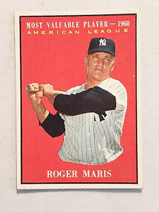 1961 TOPPS BASEBALL MVP ROGER MARIS #478 NEW YORK YANKEES BASEBALL CARD