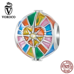 Fashion Women 925 Sterling Silver CZ Sun Tarot Pendant Charm Fit Bracelet VOROCO - Picture 1 of 12