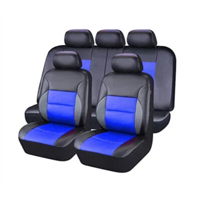 Car Seat Covers Full Set Leather Front Rear Chair Cushion Protector Accessories - Image 1 of 4