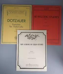 Dotzauer Exercises New School Of Cello Studies Lee 40 Melodic Studies - 3 Books - Picture 1 of 5