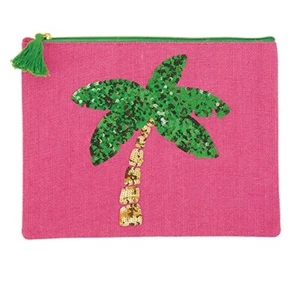 Mud Pie Mujer Moda Maya Bay Deslumbramiento Yute Rosa Estuche para Llevar Todo (Palmera) - Imagen 1 de 6