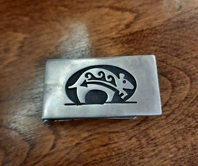 Antique Vintage Native American Rare Sterling Hopi Kokopelli Money clip   - Image 1 of 4