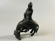 Y6956 STATUE old copper Hermit figure small Japan antique interior home decor