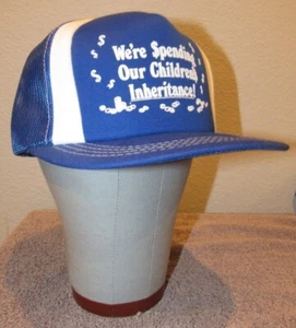 Vintage We're Spending Our Children's Inheritance Meshback Trucker Hat - Nevada - Picture 1 of 5