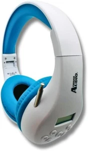 FM Antenna Radio Headphones with Pull-Out Antenna by Things Audio (White & Blue) - Picture 1 of 6