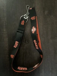 MLB San Francisco Giants Lanyard Keychain Black/Orange- New - Picture 1 of 2
