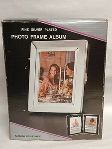 Álbum de marco de fotos vintage con placa de plata fina 5 x 6 de Godinger Silver Nueva York sin usar - Imagen 1 de 12