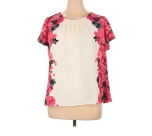Talbots Woman Plus Size 14 Floral Blouse Ivory Pink Top Career - Picture 1 of 2