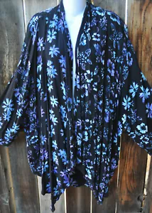 MISSION CANYON ART TO WEAR 51 SHORT KIMONO JACKET WITH FLOWERS-ONE ONLY, OS+! - Picture 1 of 4