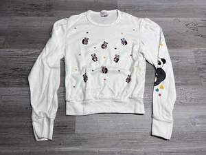 Vintage 80s Girls Panda Bear Long Sleeve Shirt Cute Hearts AOP Size 14 USA Made - Picture 1 of 7