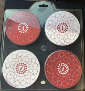 COCA COLA Mod Coaster Set (4) New - White/Red - Picture 1 of 2