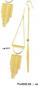 SUPERBES BOUCLES D'OREILLES PENDANTES PLAQUE OR DE CHEZ MATY AVEC CERTIFICAT - Picture 1 of 4