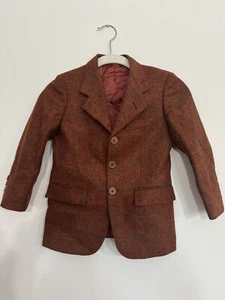 HICKEY FREEMAN BOYS' Brown Glen Plaid Wool Sport Coat Blazer Jacket SIZE 4 - Picture 1 of 11