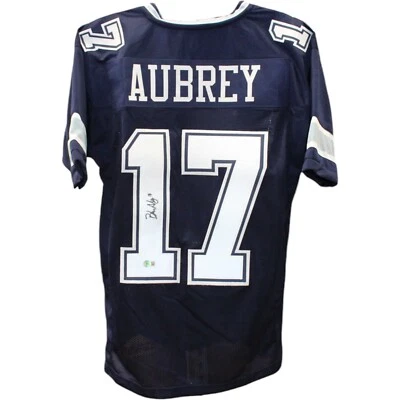 Jersey Brandon Aubrey Autografiado/Firmado Estilo Profesional Azul XL Beckett 48147 Foto 1 de 4