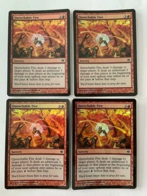 MTG 4X FOIL CONFLUX QUENCHABLE FIRE NM MAGIC THE GATHERING SORCERY RARE RED - Image 1 of 4